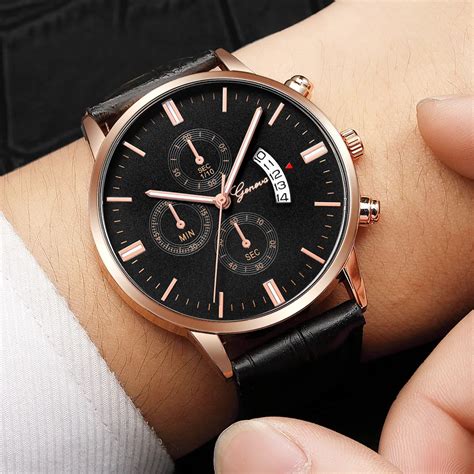 men's geneva quartz wrist watch